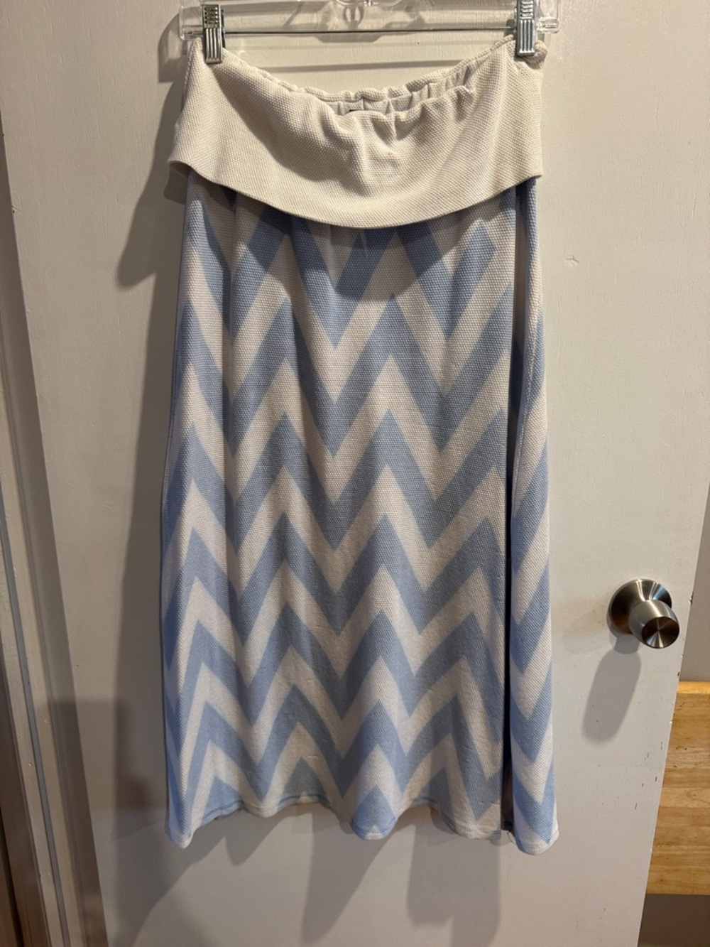Casa Lee Chevron Maxi Skirt | Baby Blue & White | Boho Summer